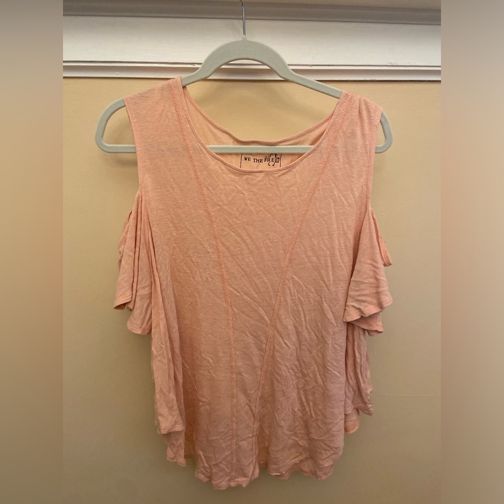 We The Free Blush Cold Shoulder Blouse